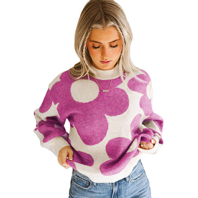 Pull Chaud à Contraste de Couleurs pour Femme