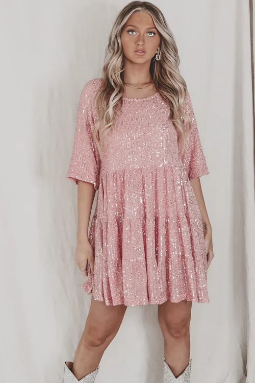 Robe Éclatante à Sequins pour Fille