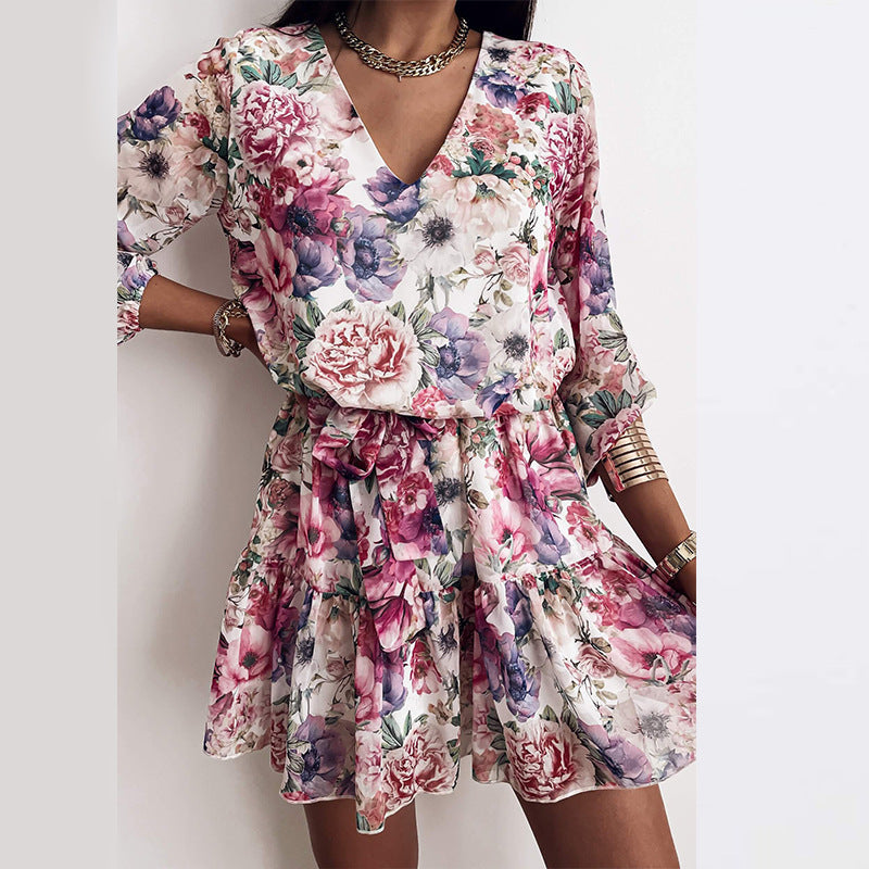 Robe Imprimée Taille Haute pour Femme