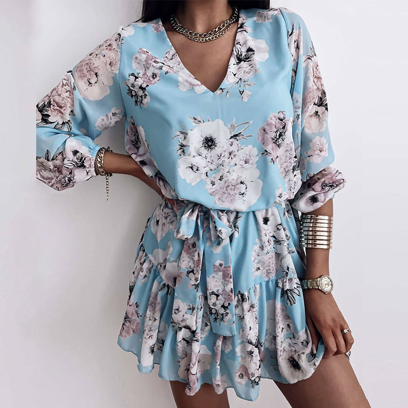 Robe Imprimée Taille Haute pour Femme