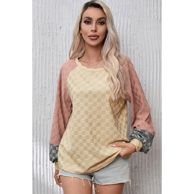 Pull à Motif Échiquier pour Femme