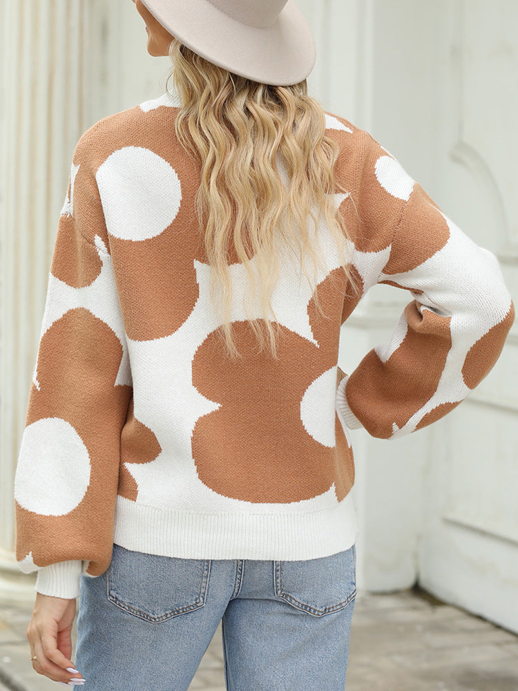 Pull Chaud à Contraste de Couleurs pour Femme