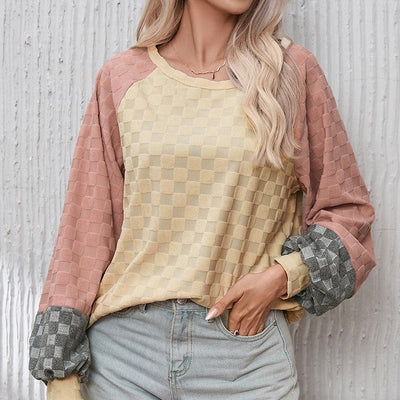 Pull à Motif Échiquier pour Femme