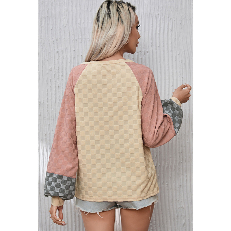Pull à Motif Échiquier pour Femme