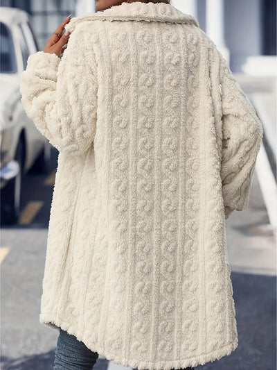 Manteau Long Décontracté en Peluche pour Femme