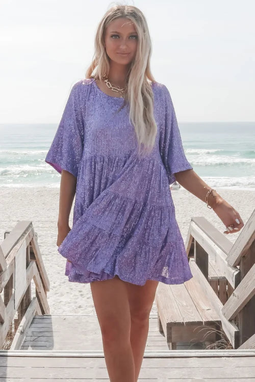 Robe Éclatante à Sequins pour Fille