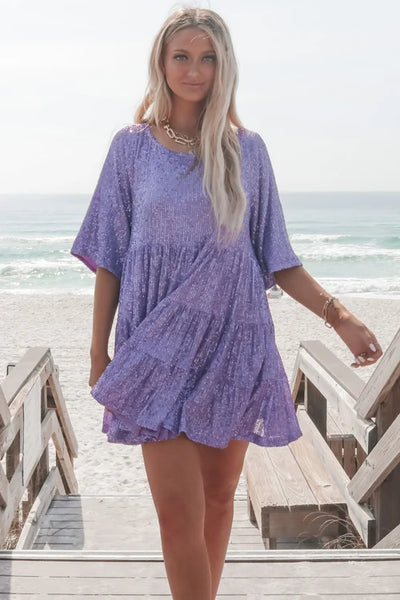 Robe Éclatante à Sequins pour Fille