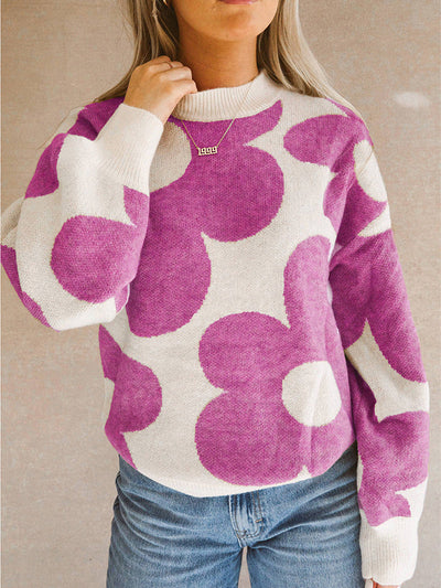 Pull Chaud à Contraste de Couleurs pour Femme