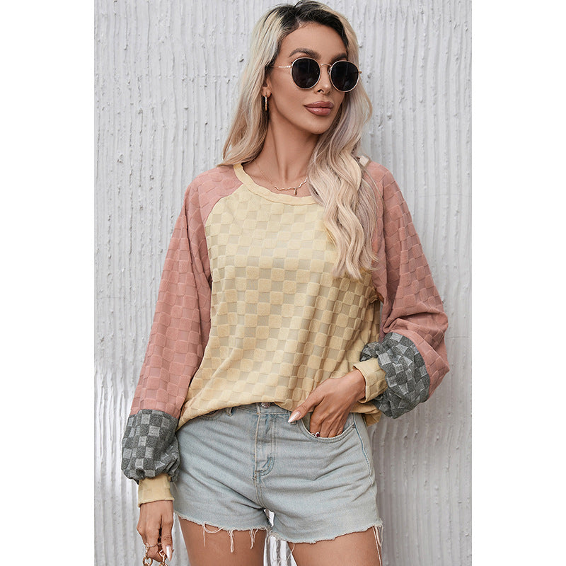 Pull à Motif Échiquier pour Femme