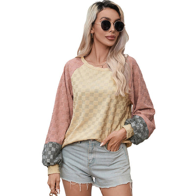 Pull à Motif Échiquier pour Femme